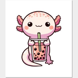 baby axolotl boba Posters and Art